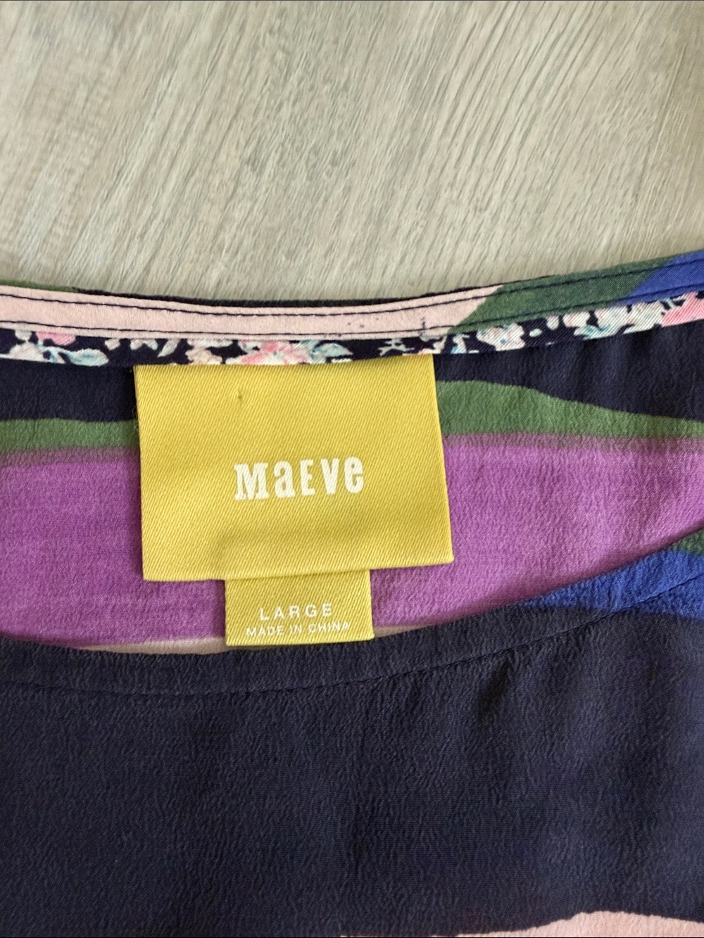 Maeve Multicolor Stripe Raglan Sleeve Top large - Picture 2 of 6